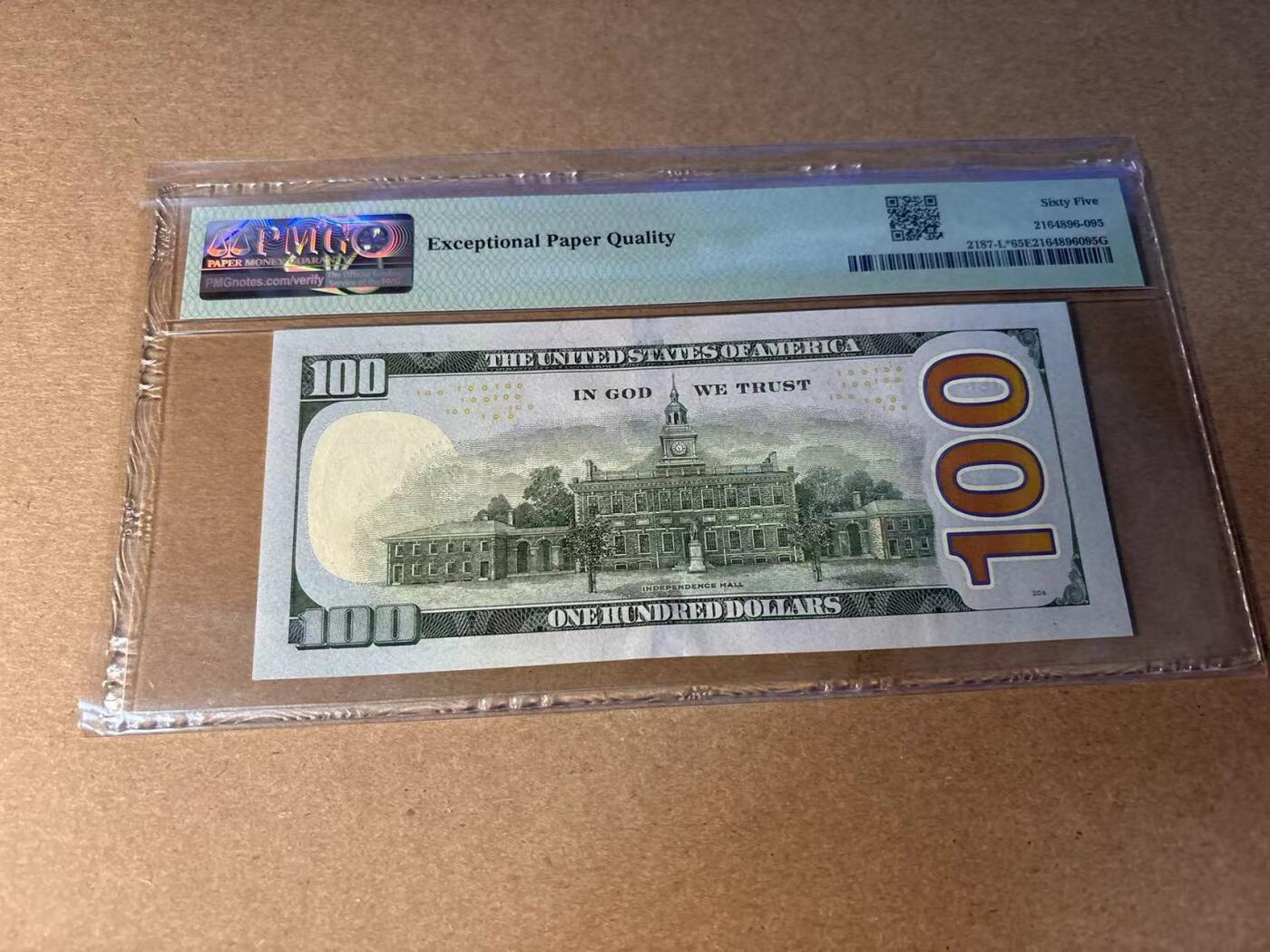 【Blue Auction】✨世界纸币精拍第543期【精】 【补号】美国 2009年100美金 PMG65EPQ 