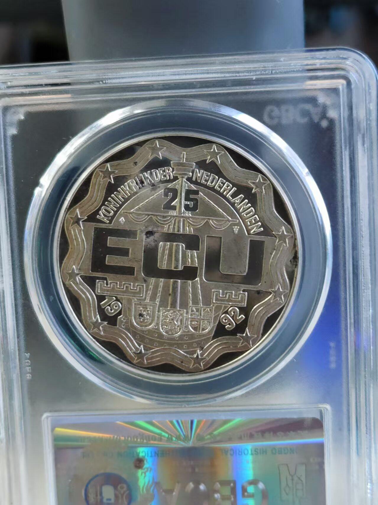 第187期拍卖 荷兰1992年王室访问荷属安的列斯精制纪念银币公博评级PF66,925银，25克