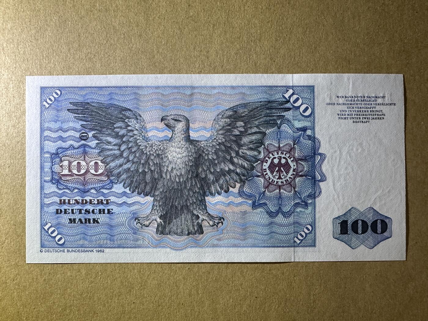 《张总收藏》167期-中秋外币高货特辑 德国100马克 UNC- 1980年 明斯特 底部边缘有一处荧光
