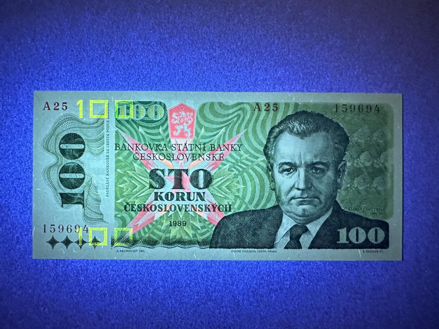 《张总收藏》167期-中秋外币高货特辑 捷克斯洛伐克100克朗 UNC 1989年 捷克斯洛伐克总统哥特瓦尔德
