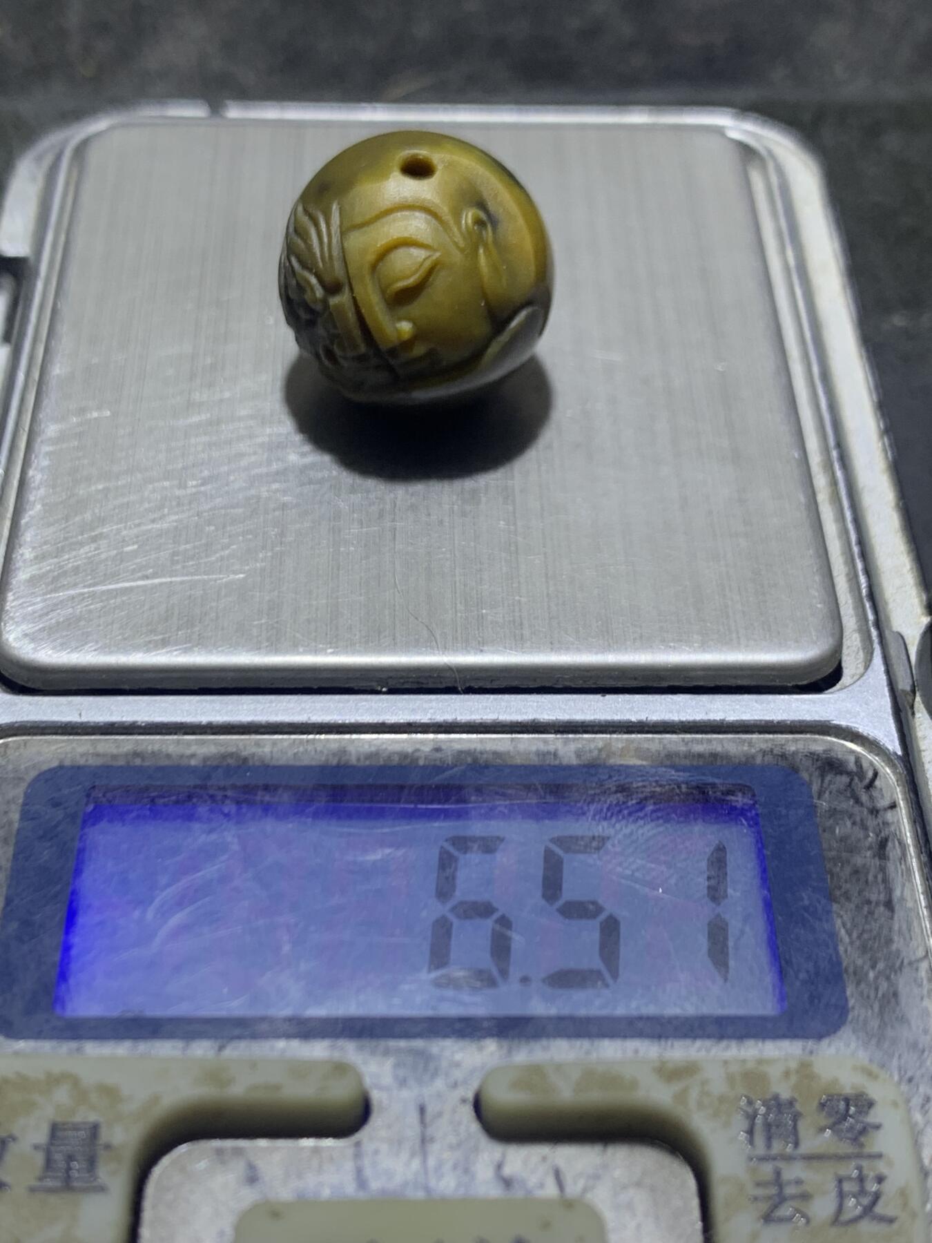精美亚光战国红玛瑙手工俏色巧雕一念之间珠子一个，