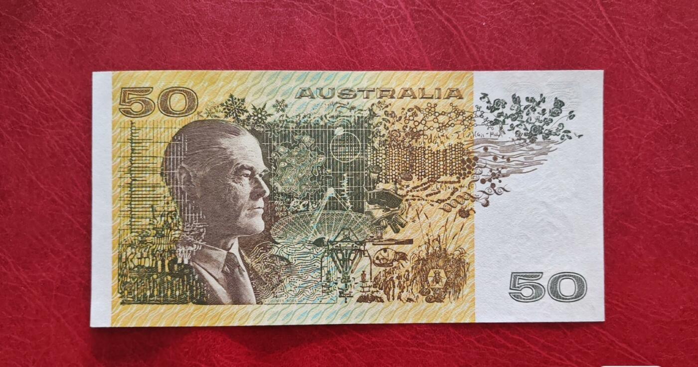 老版澳大利亚纸币 1991年 50元 全新UNC 