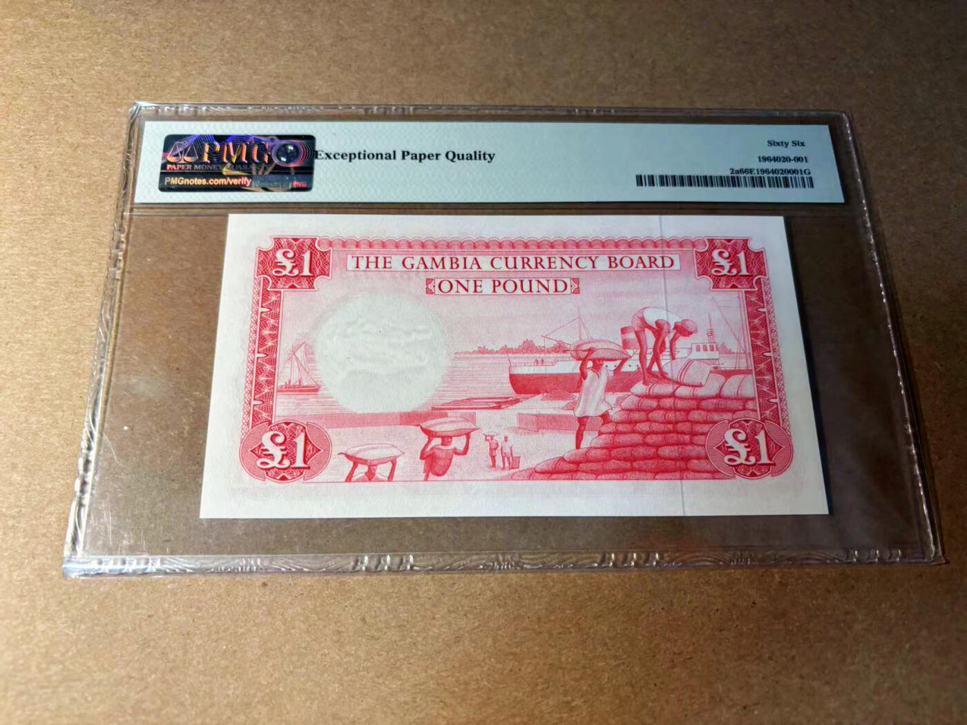 【Blue Auction】✨世界纸币精拍第544期【精】 冈比亚 1965-70年1镑 PMG66EPQ 