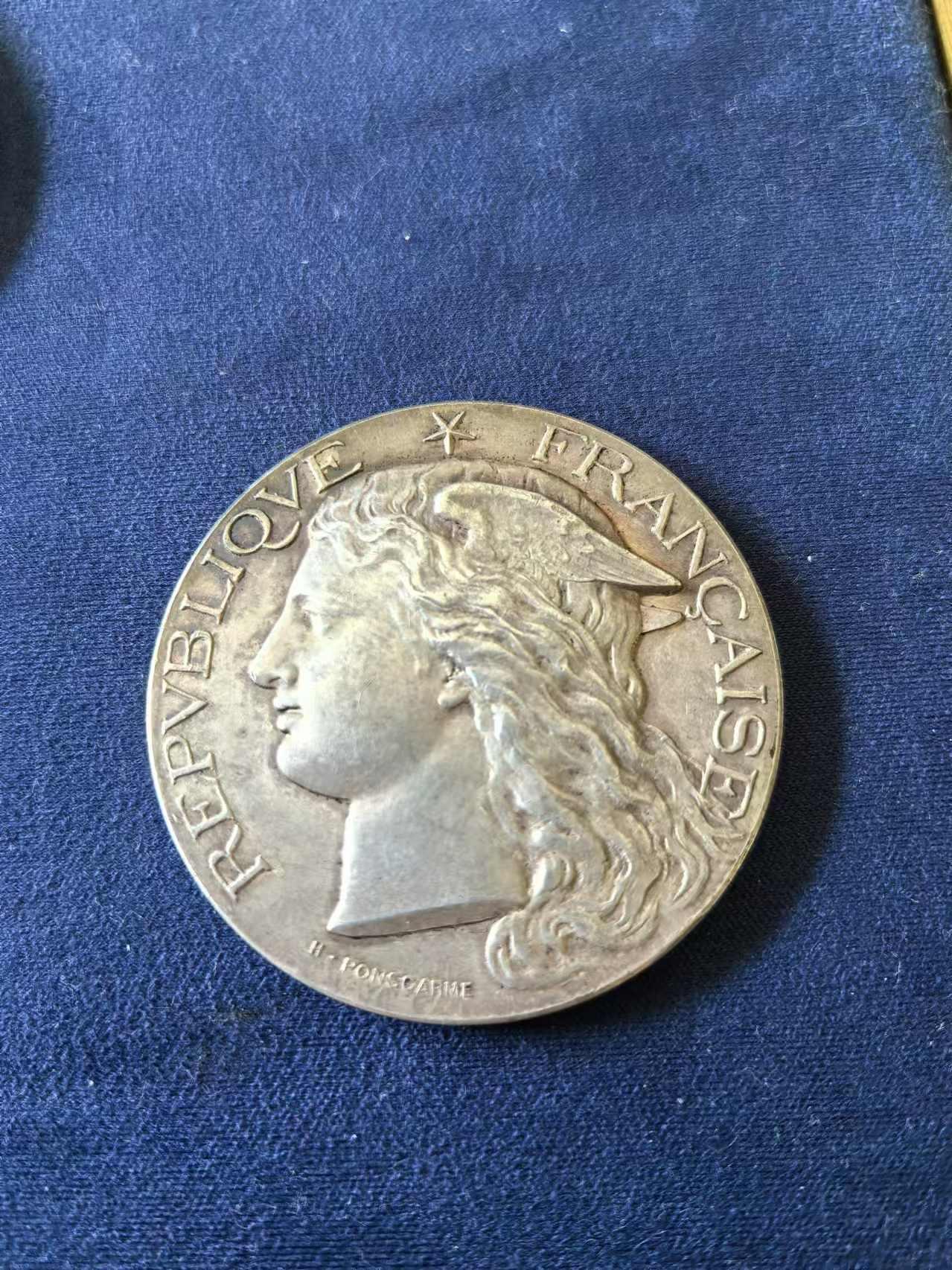 外国币章第二十五期 1887年法国银章，商业之神墨丘利，直径42mm38.6g