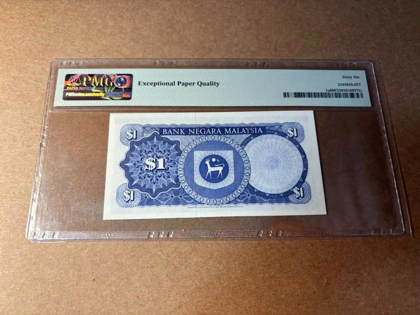 【Blue Auction】✨世界纸币精拍第544期【精】 马来西亚 1967-72年1林吉特 PMG66EPQ 