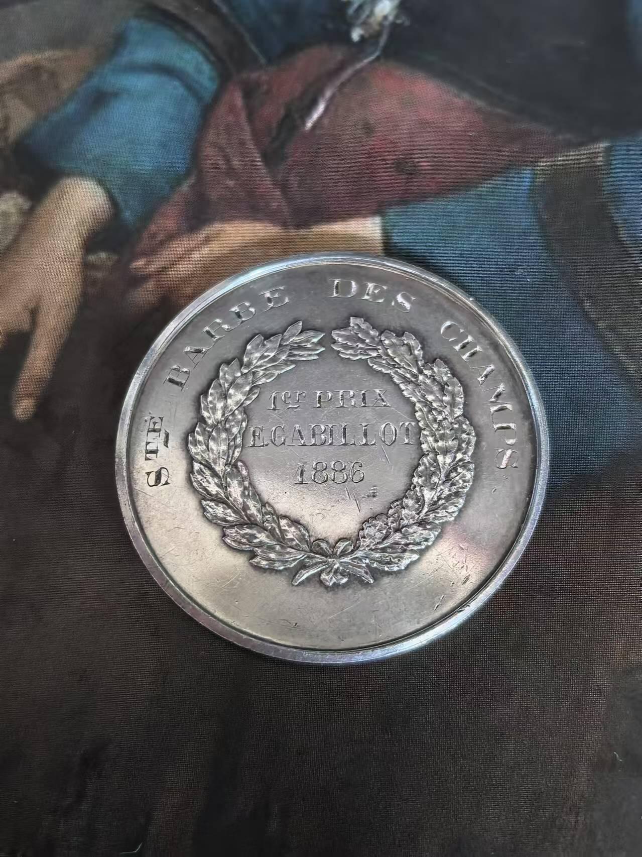 外国币章第二十五期 1886年法国银章36mm20g，丰饶角argent