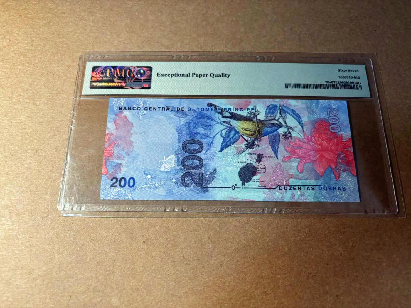 【Blue Auction】✨世界纸币精拍第544期【精】 【AF首发冠】圣多美和普林西比 2020年200多布拉 PMG67EPQ 高分