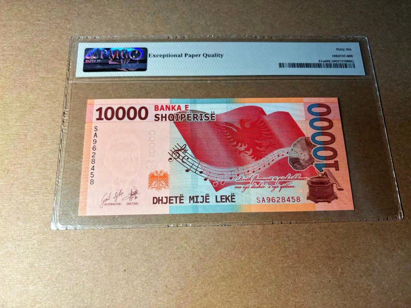 【Blue Auction】✨世界纸币精拍第544期【精】 【SA首发冠】阿尔巴尼亚 2019年10000列克 PMG66EPQ 