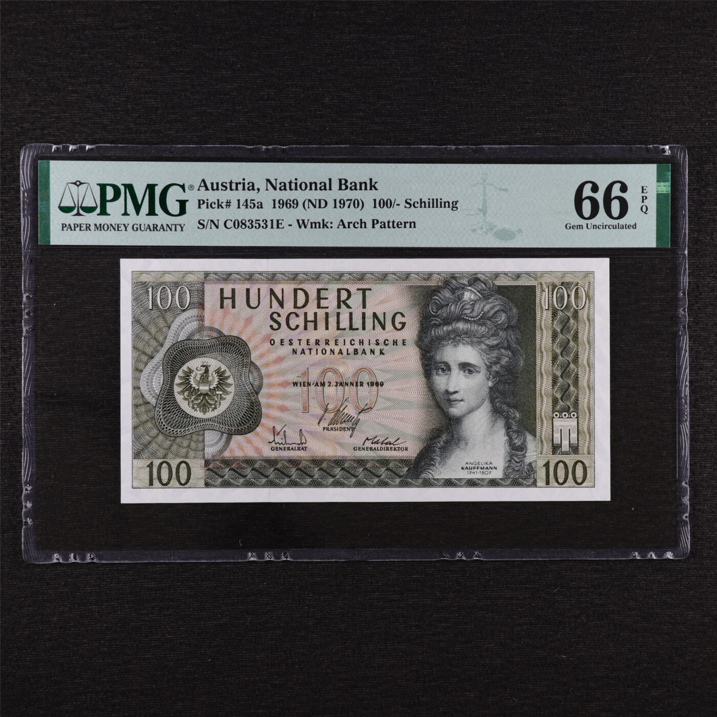 【亘邦集藏】第201期拍卖 1969年 奥地利100先令 PMG 66EPQ C083531E