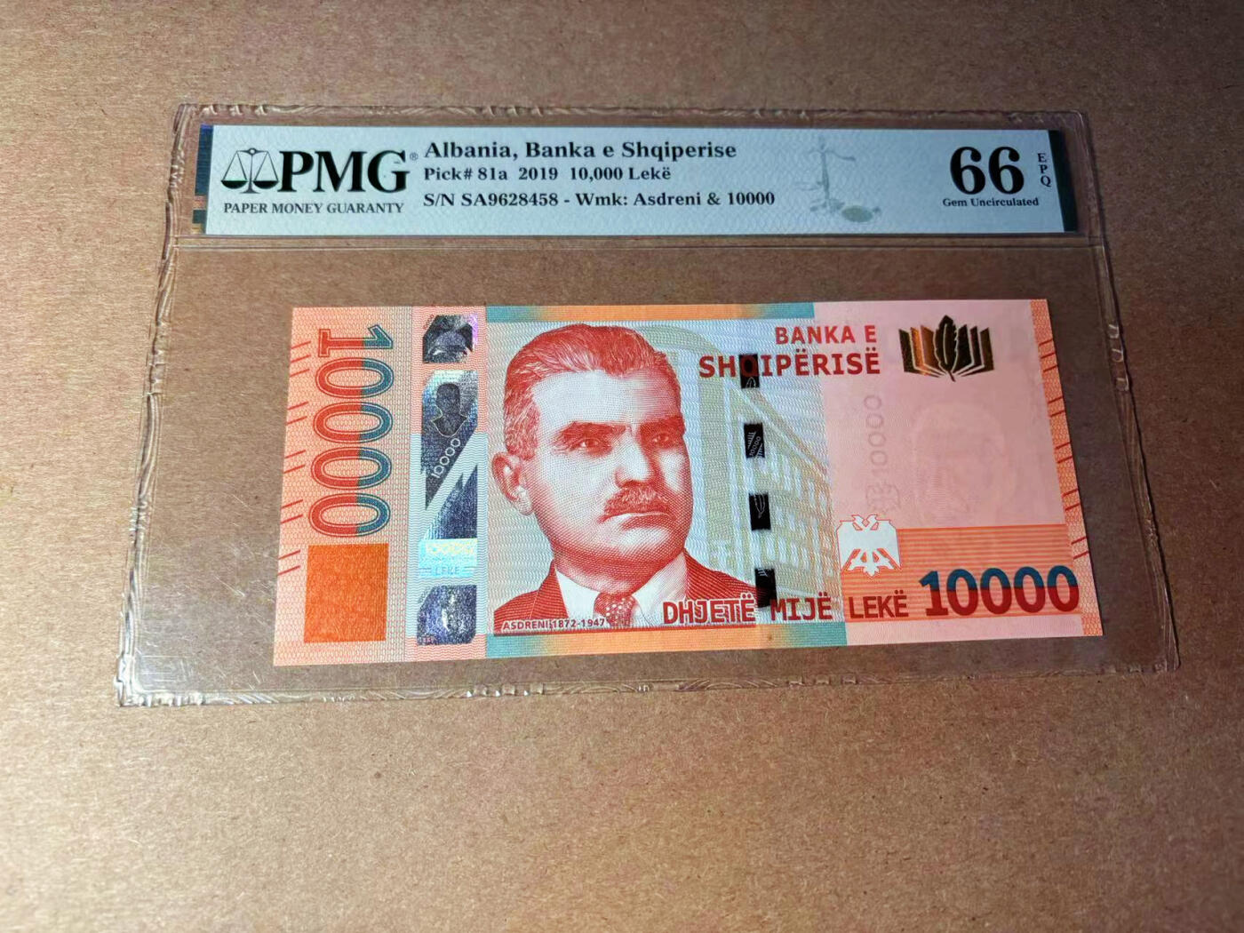 【Blue Auction】✨世界纸币精拍第544期【精】 【SA首发冠】阿尔巴尼亚 2019年10000列克 PMG66EPQ 