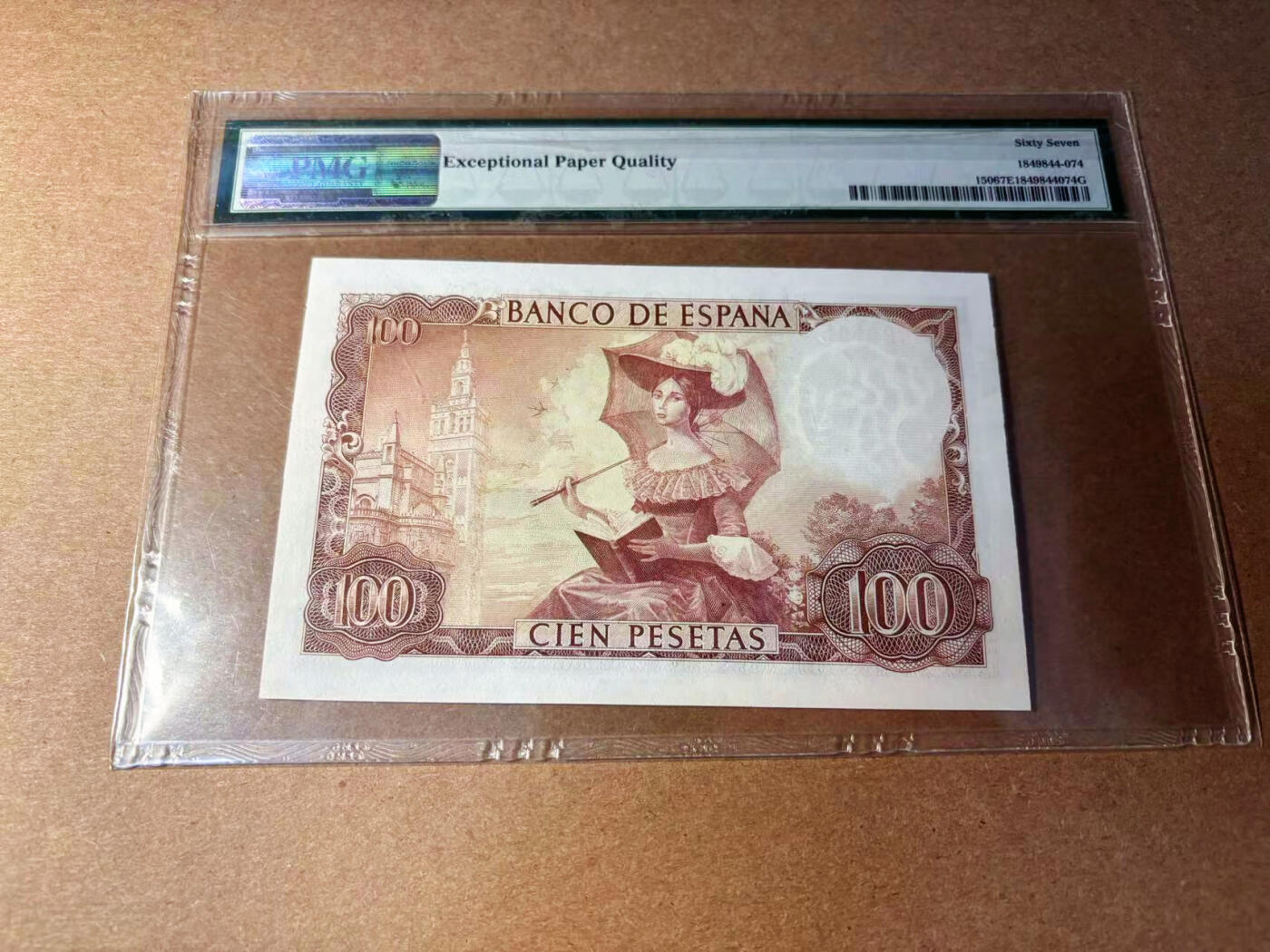 【Blue Auction】✨世界纸币精拍第544期【精】 西班牙 1965年100比塞塔  PMG67EPQ 高分