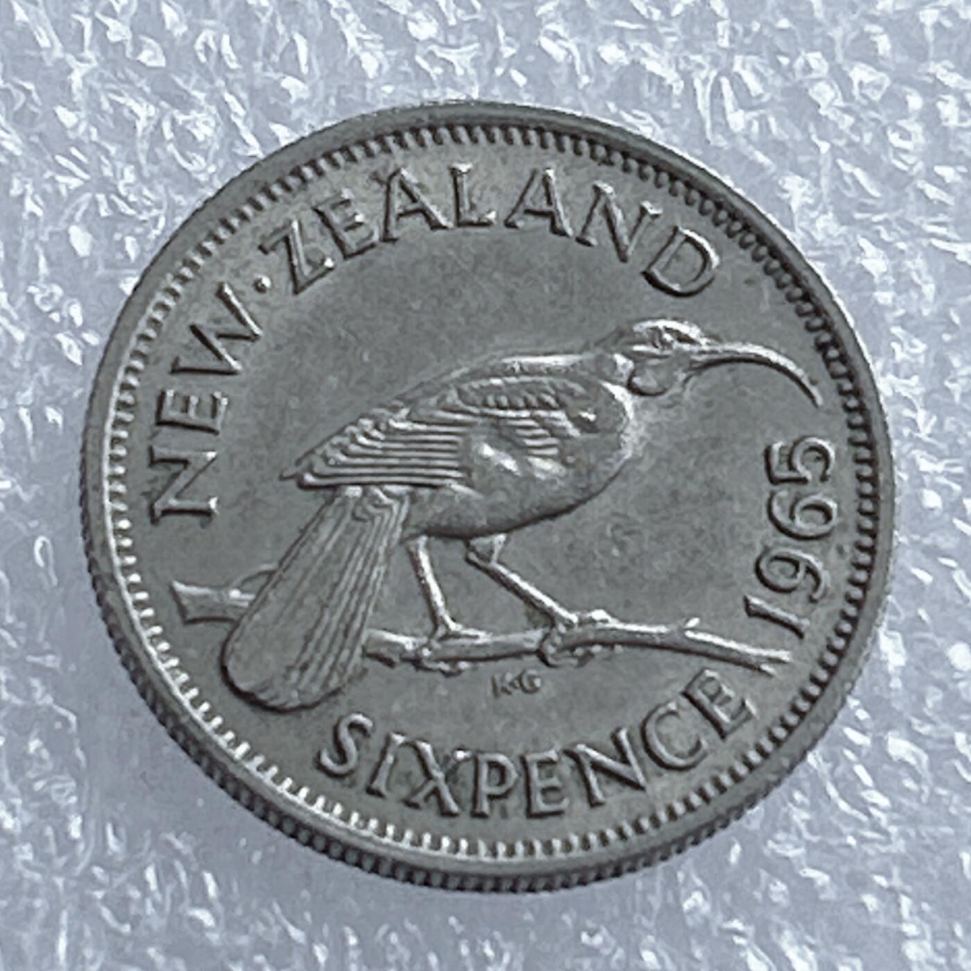 海外回流1元起拍小铺 各国钱币散币场 第16期 新西兰1965年6便士 伊丽莎白