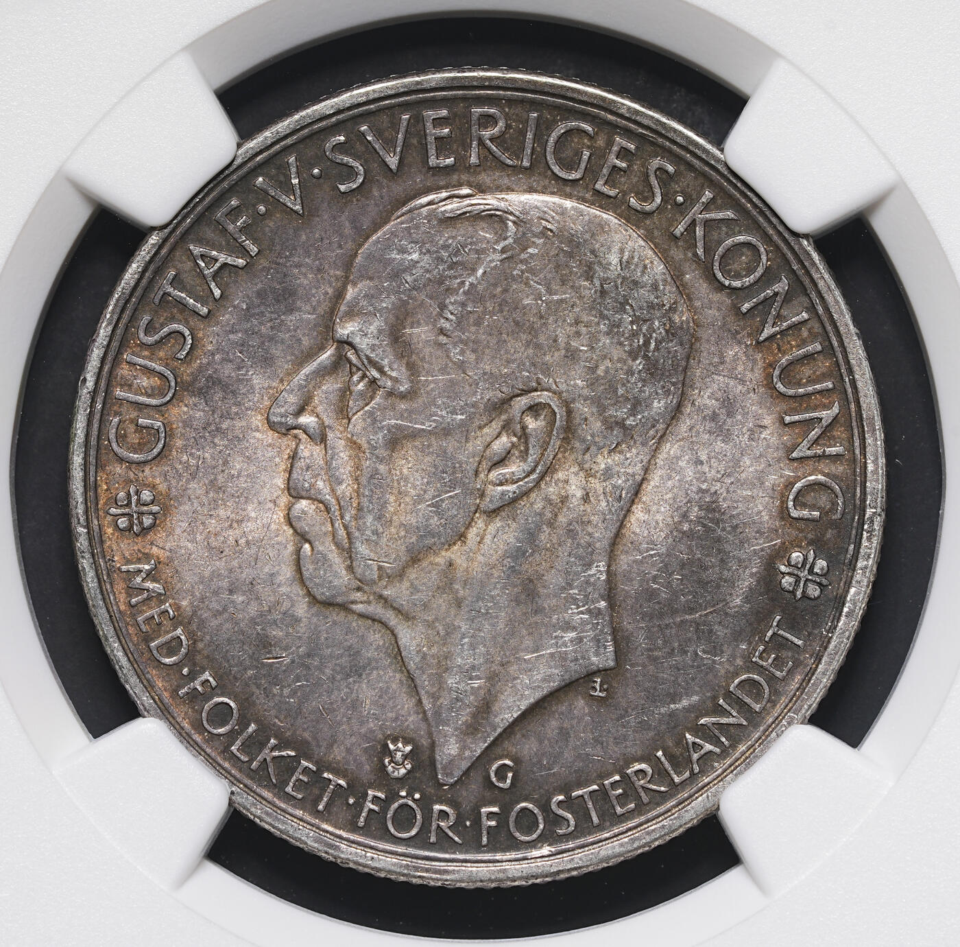 修遠堂世界钱币第三十九期 全场包邮 NGC MS63 1935年瑞典国会500周年纪念5克朗大银币 25.10g 90%银