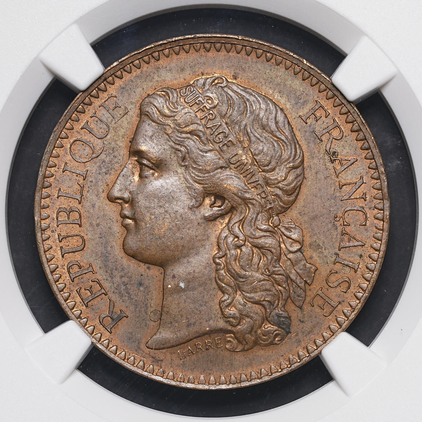 修遠堂世界钱币第三十九期 全场包邮 NGC MS62BN 1878年法国巴黎世界博览会 巴黎造币厂宣传铜章