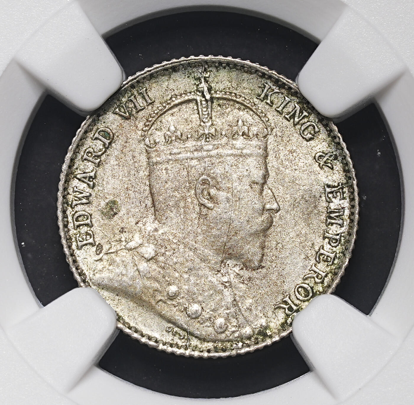 修遠堂世界钱币第三十九期 全场包邮 NGC AU58 1910年海峡5分小银币