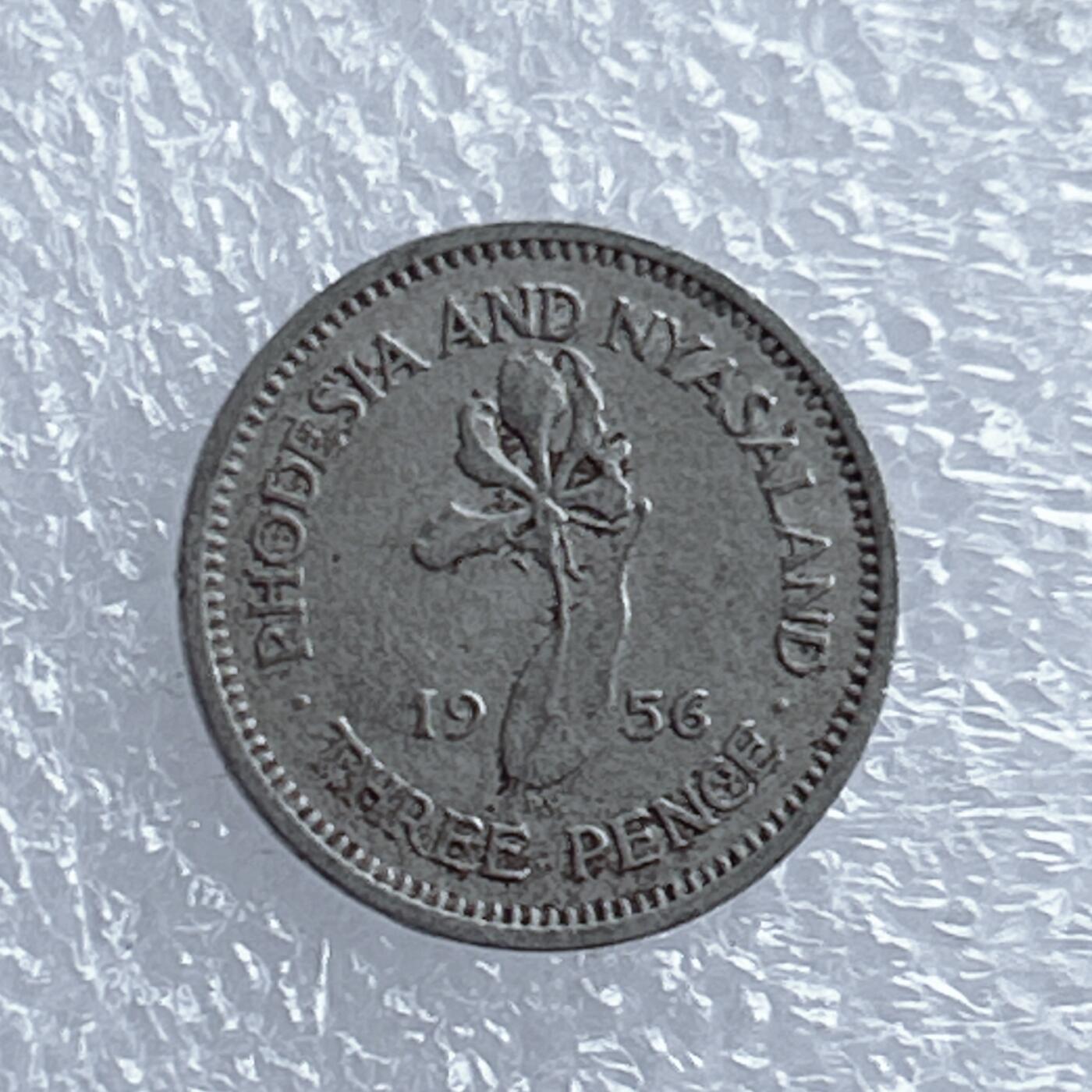 海外回流1元起拍小铺 各国钱币散币场 第16期 罗德西亚和尼亚萨兰1956年3便士纪念币