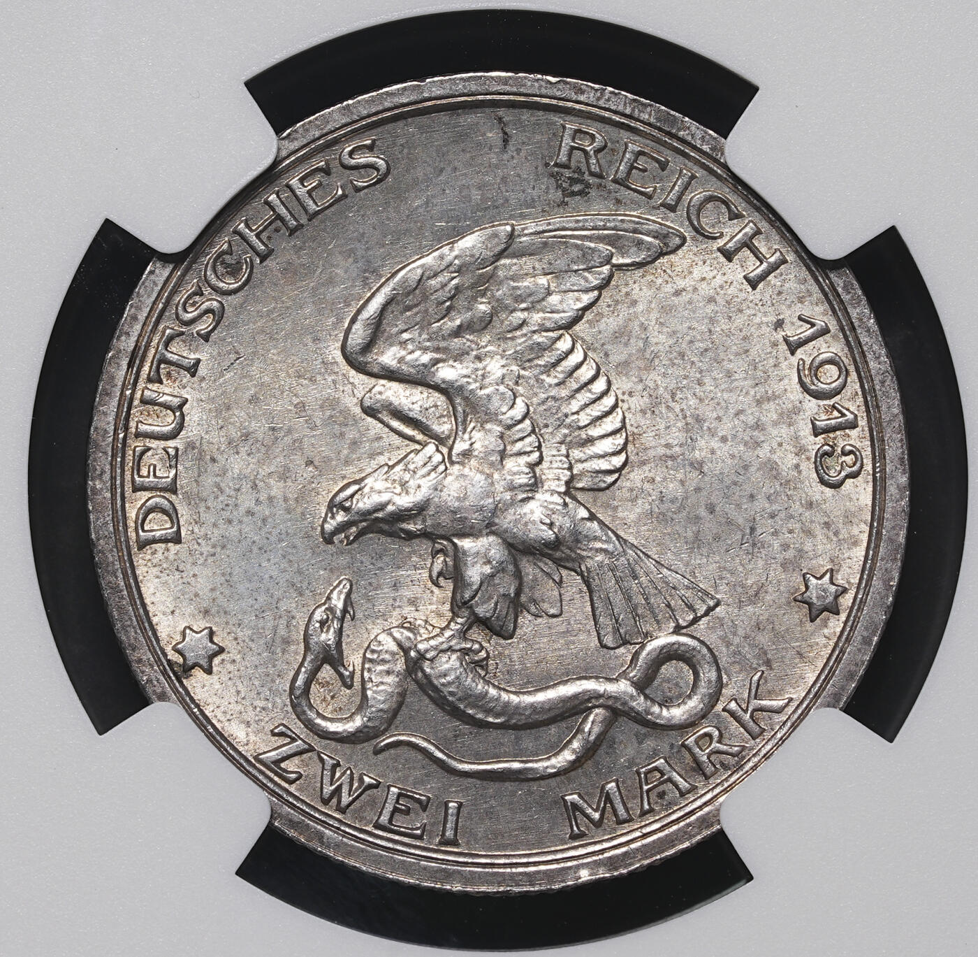修遠堂世界钱币第三十九期 全场包邮 NGC MS63 1913年普鲁士战胜拿破仑百年纪念2马克银币