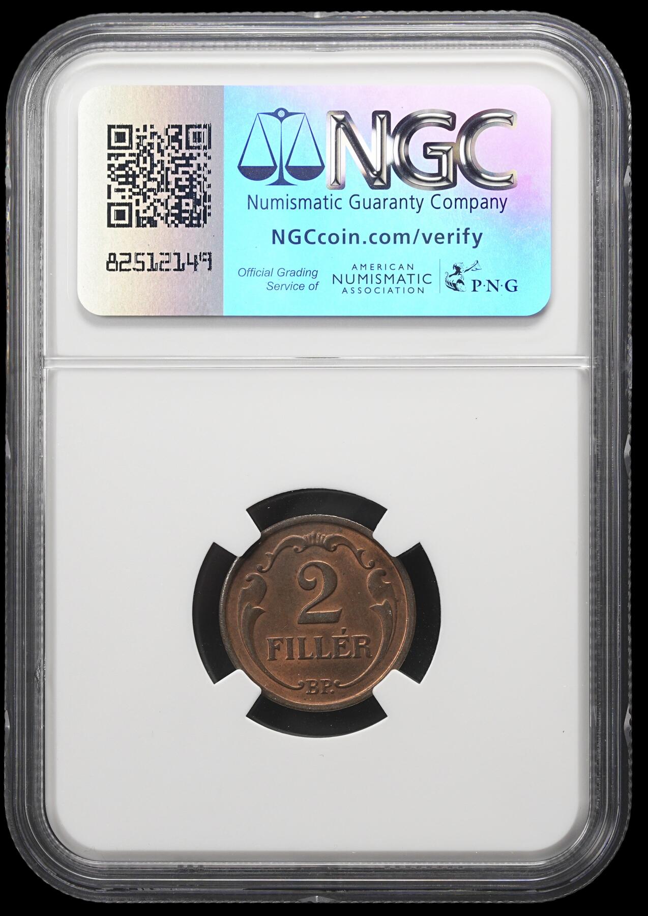 修遠堂世界钱币第三十九期 全场包邮 NGC MS64RB 1939年匈牙利2 FILLER铜币