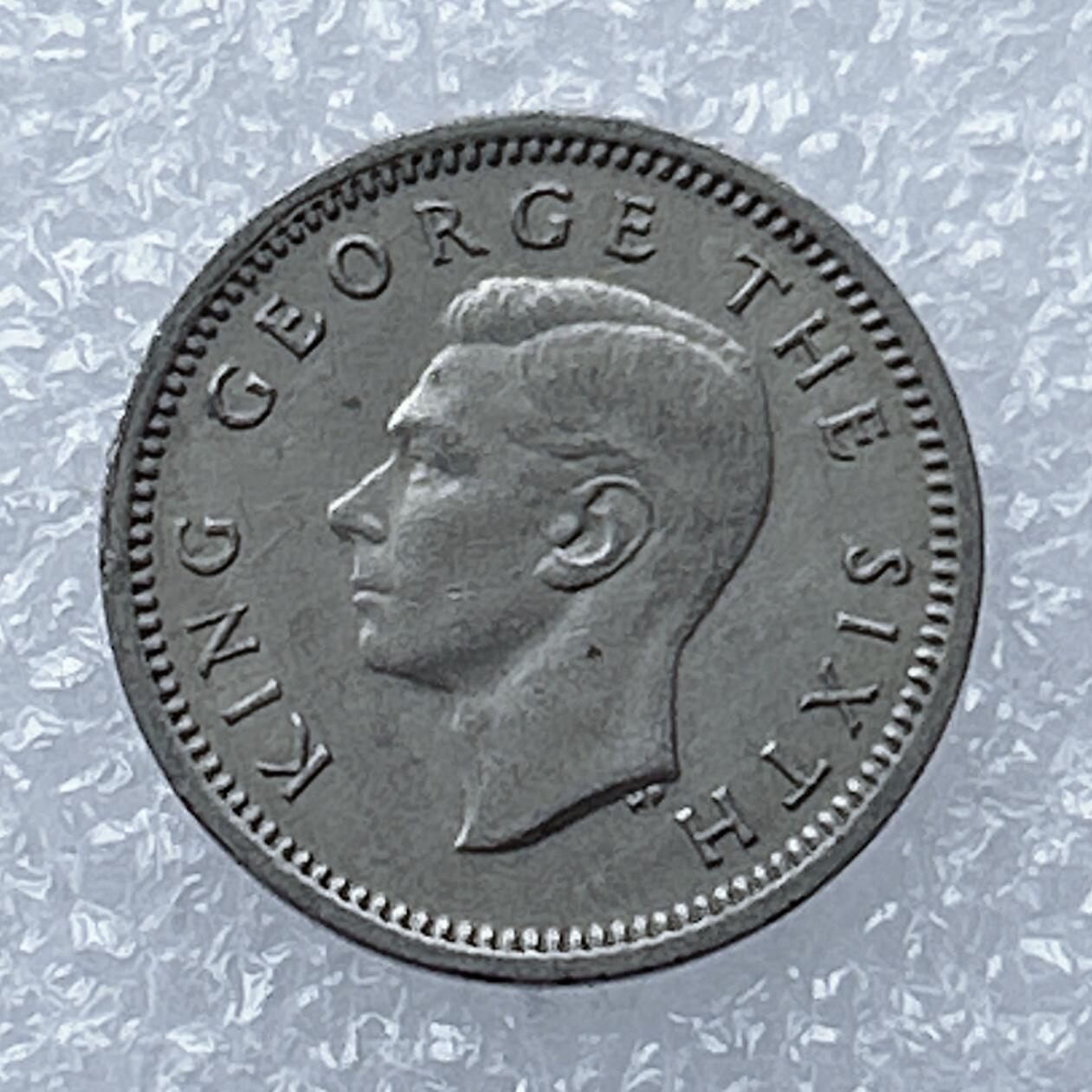 海外回流1元起拍小铺 各国钱币散币场 第16期 新西兰1951年3便士镍币 乔治六世