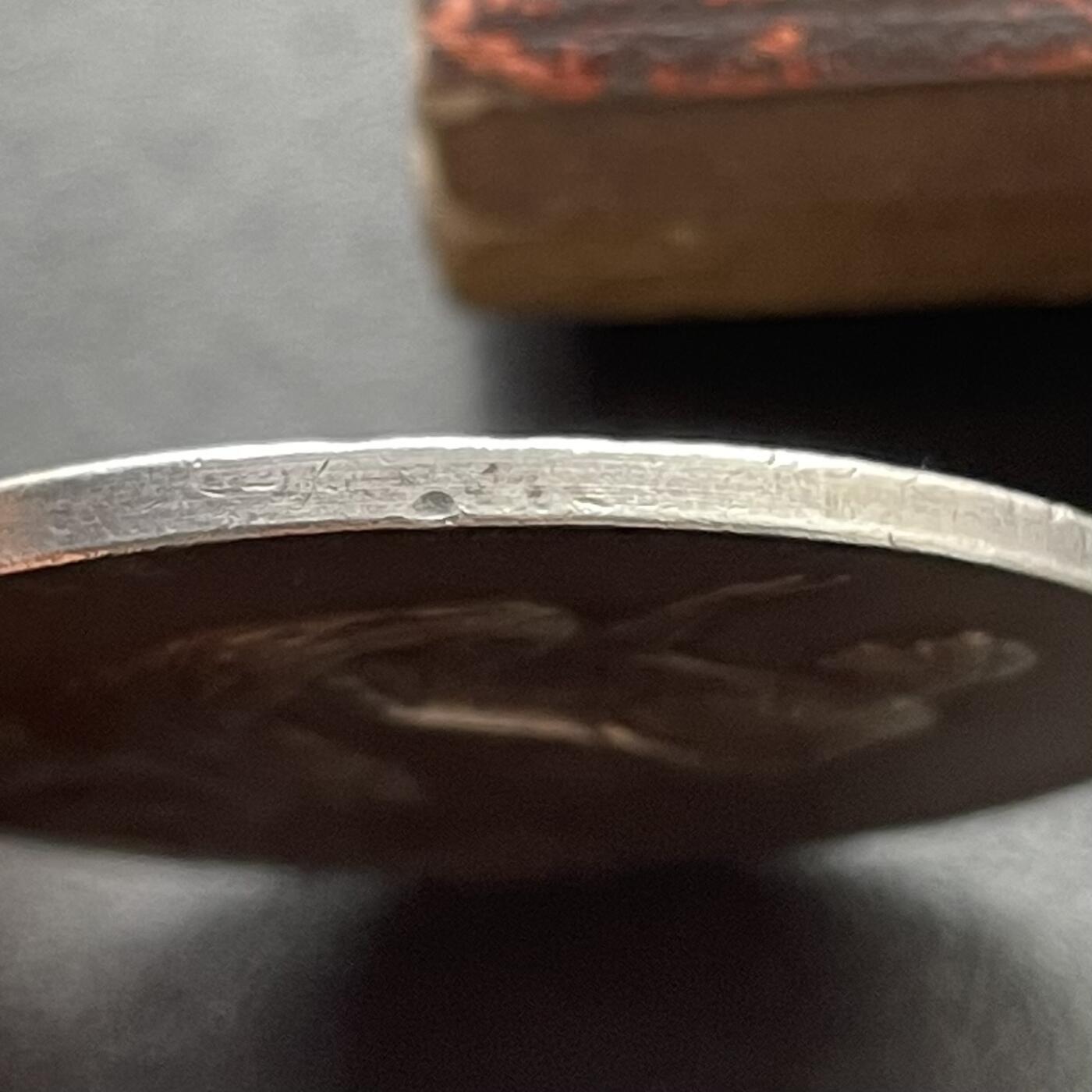 「木头集藏」中秋精品专场！ O.Roty～法国婚礼原盒银章，直径：36 mm，边铭：丰饶角 ARGENT，较少见，原盒正常使用。