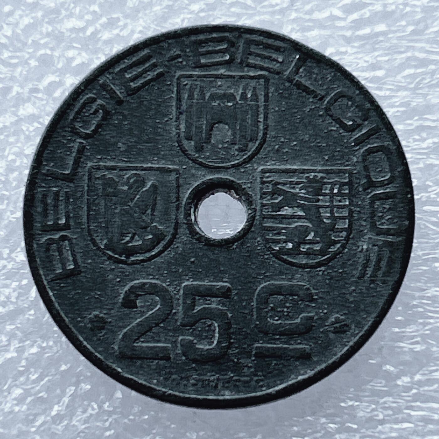 海外回流1元起拍小铺 各国钱币散币场 第16期 德占比利时1942年25分锌币