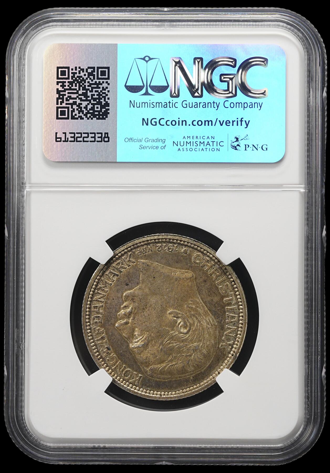 修遠堂世界钱币第三十九期 全场包邮 NGC MS64 1912年丹麦国王更迭纪念2克朗银币