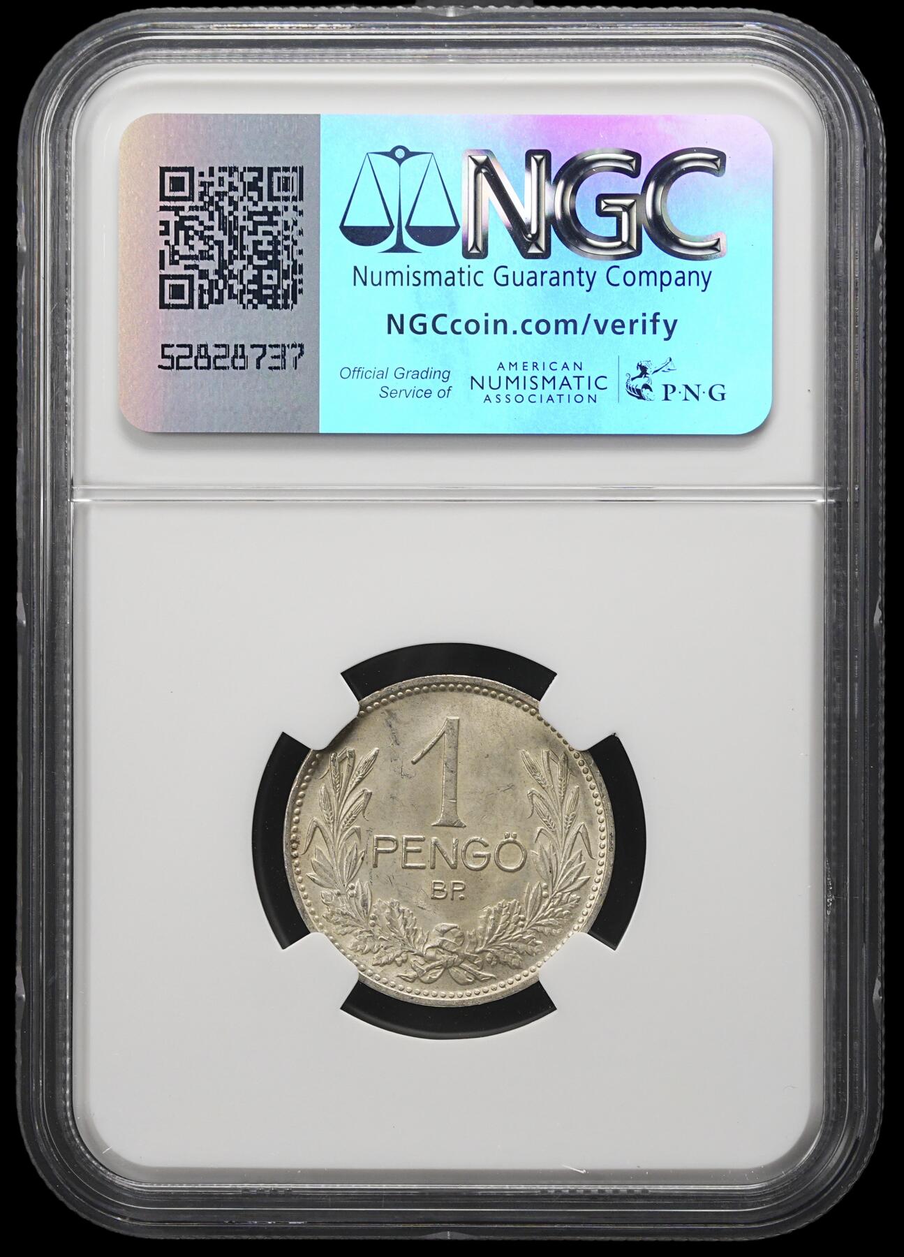 修遠堂世界钱币第三十九期 全场包邮 NGC MS64 1939年匈牙利1 PENGO银币