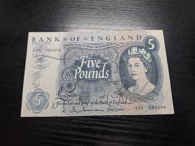 博彦收藏 5月14日 8点钱币专场 - 英国女皇5镑85品