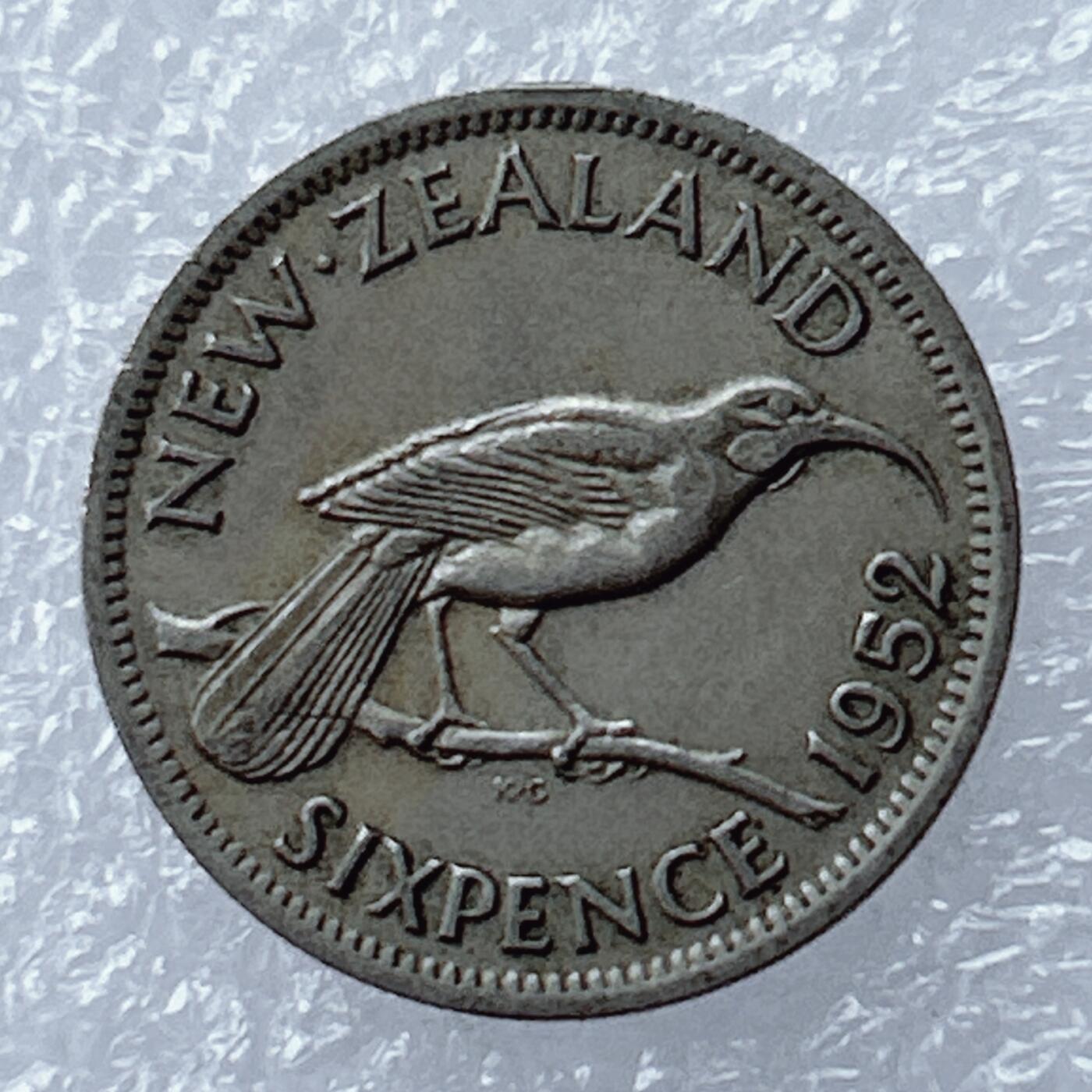 海外回流1元起拍小铺 各国钱币散币场 第16期 新西兰1952年6便士 乔治六世