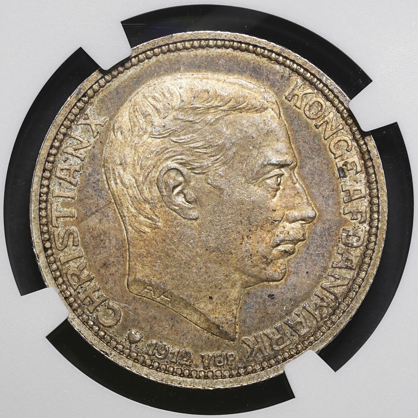 修遠堂世界钱币第三十九期 全场包邮 NGC MS64 1912年丹麦国王更迭纪念2克朗银币
