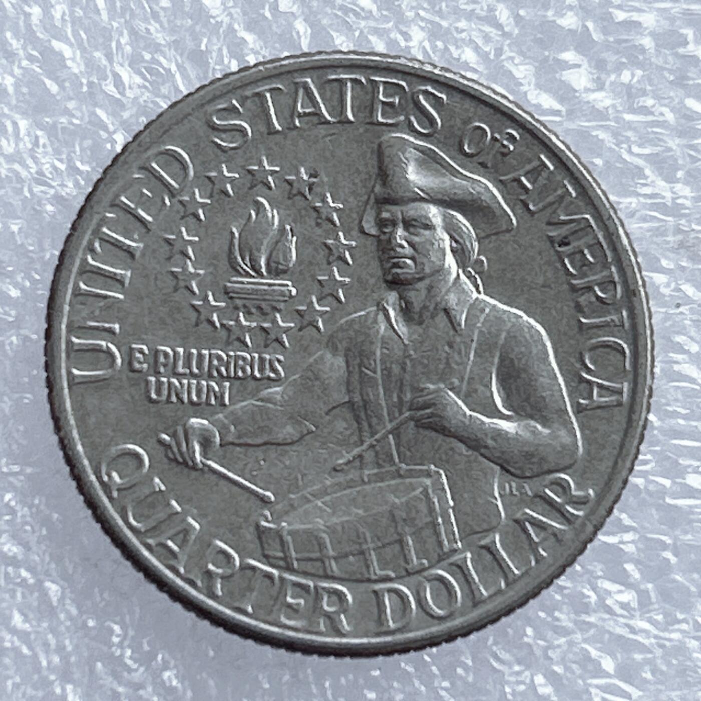 海外回流1元起拍小铺 各国钱币散币场 第16期 美国25美分击鼓手1976年建国200周年纪念币