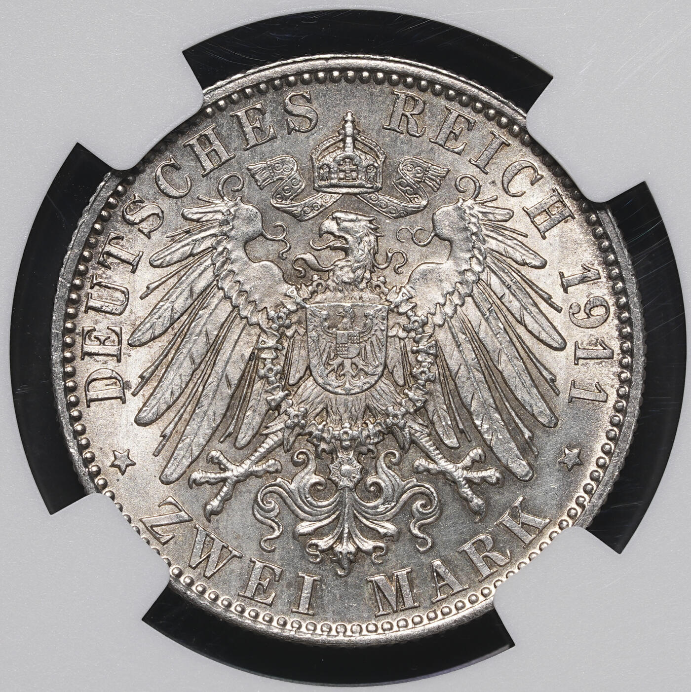 修遠堂世界钱币第三十九期 全场包邮 NGC MS63 1911年巴伐利亚摄政王90大寿纪念2马克银币