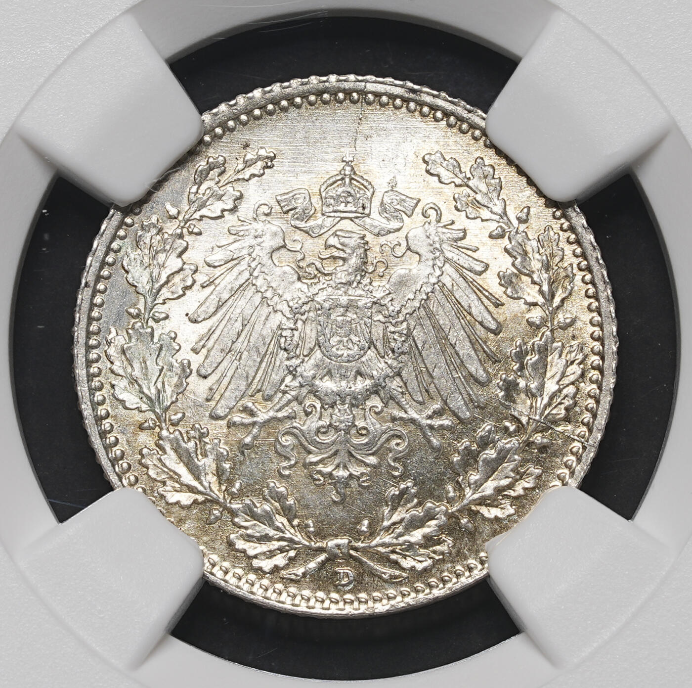 修遠堂世界钱币第三十九期 全场包邮 NGC MS66 1918年德国1/2马克银币