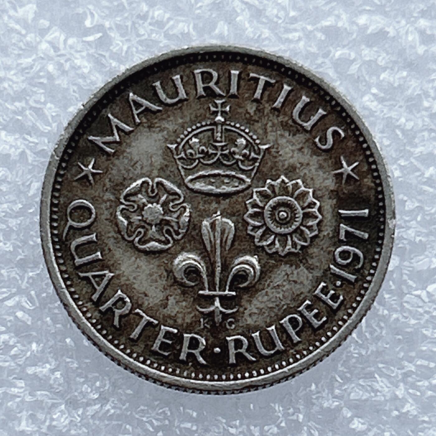 海外回流1元起拍小铺 各国钱币散币场 第16期 英属毛里求斯1971年1/4卢比镍币