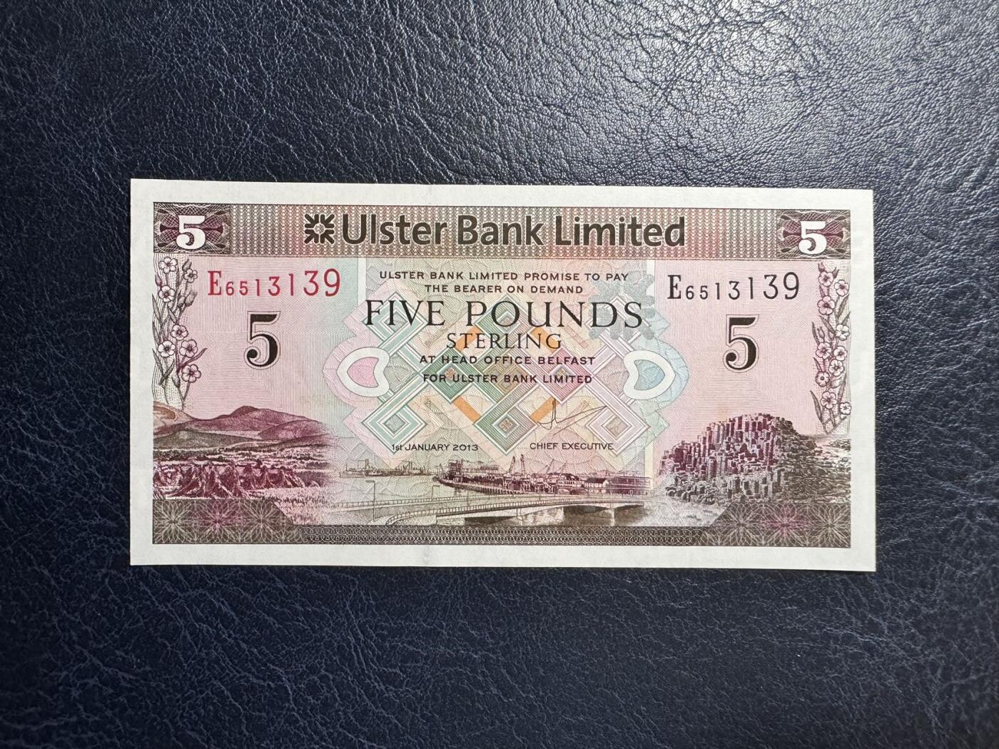 收藏联盟Quantum Auction 第376期拍卖  北爱尔兰阿斯特银行2013年5镑 品相全新UNC 号码无47