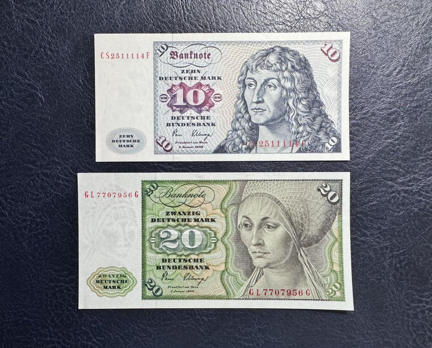 收藏联盟Quantum Auction 第376期拍卖  德国联邦1980年10和20马克 品相AU