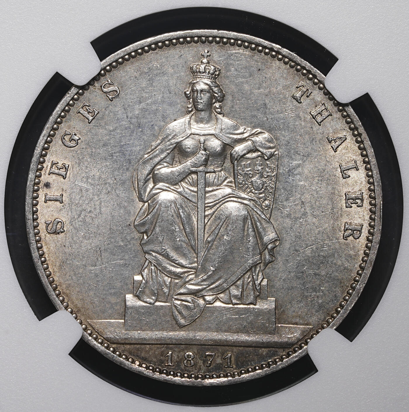 修遠堂世界钱币第三十九期 全场包邮 NGC MS62 1871年普鲁士-普法战争胜利1泰勒银币
