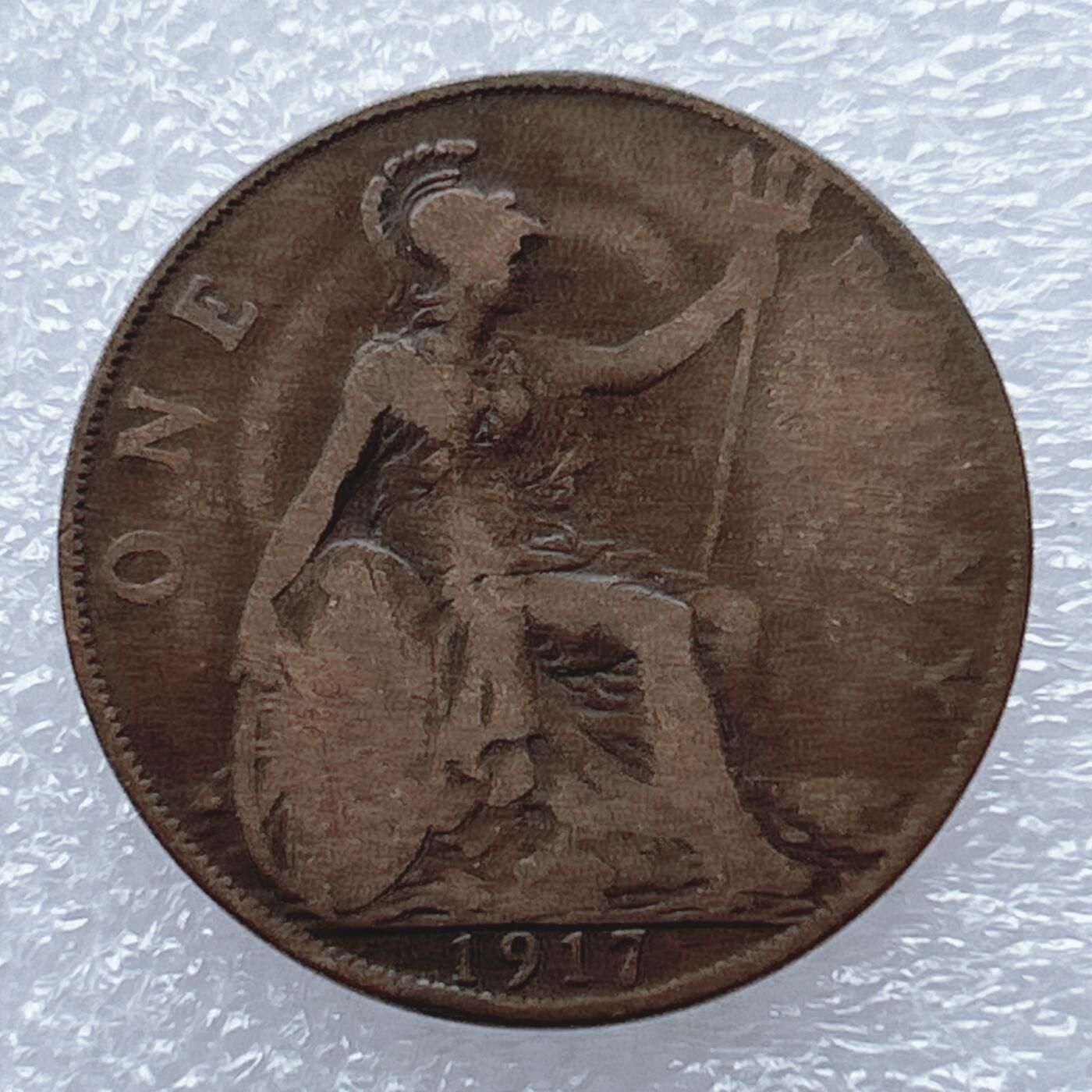 海外回流1元起拍小铺 各国钱币散币场 第16期 英国1917年1便士铜币 乔治五世