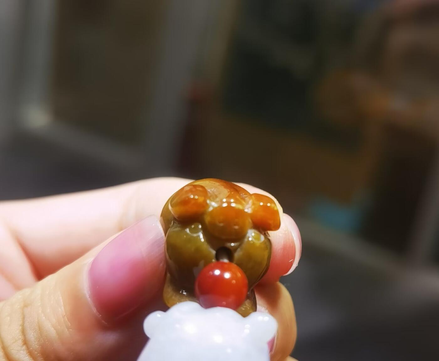 纯天然A货翡翠多宝福猪手串男款
