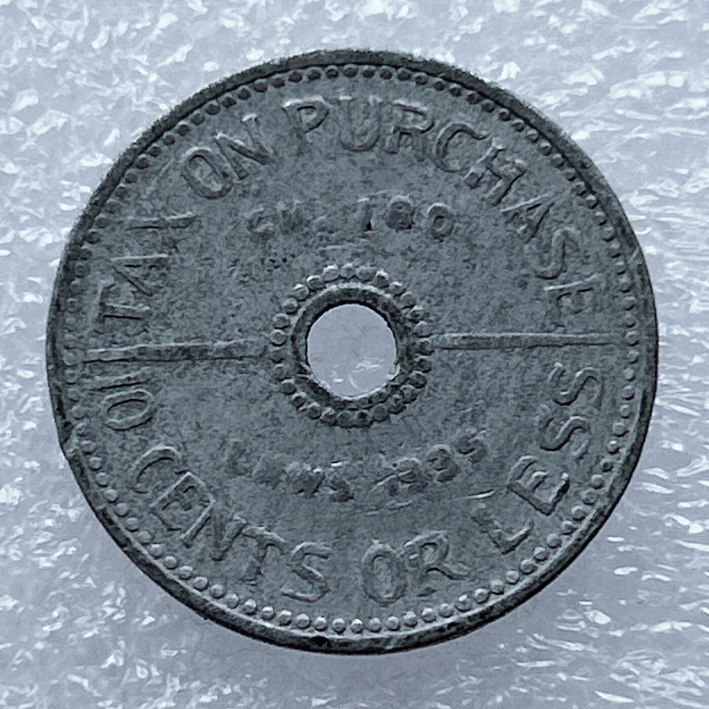 海外回流1元起拍小铺 各国钱币散币场 第16期 美国华盛顿1935年10分铝币代用币