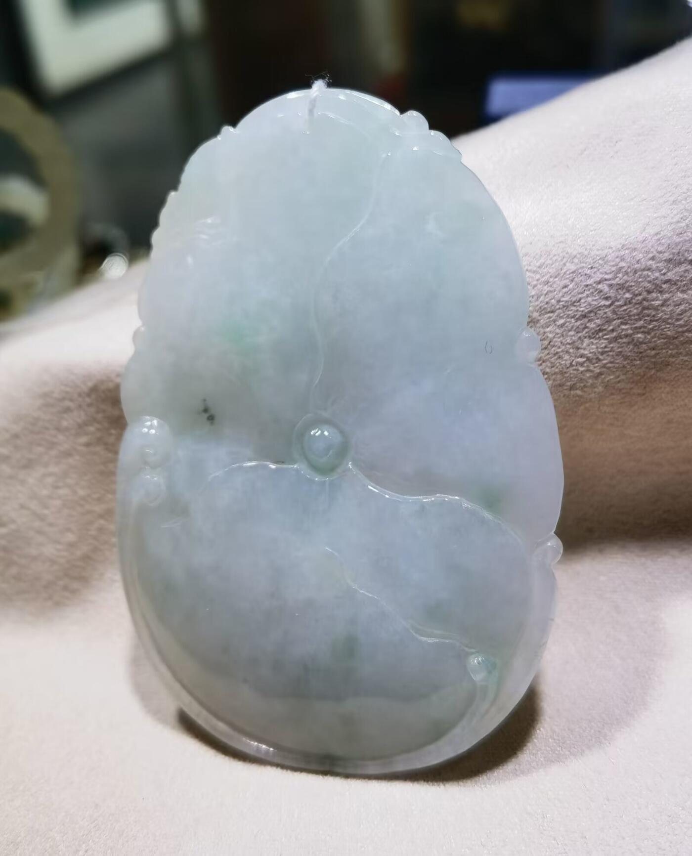 纯天然A货翡翠吊坠挂件和和美美