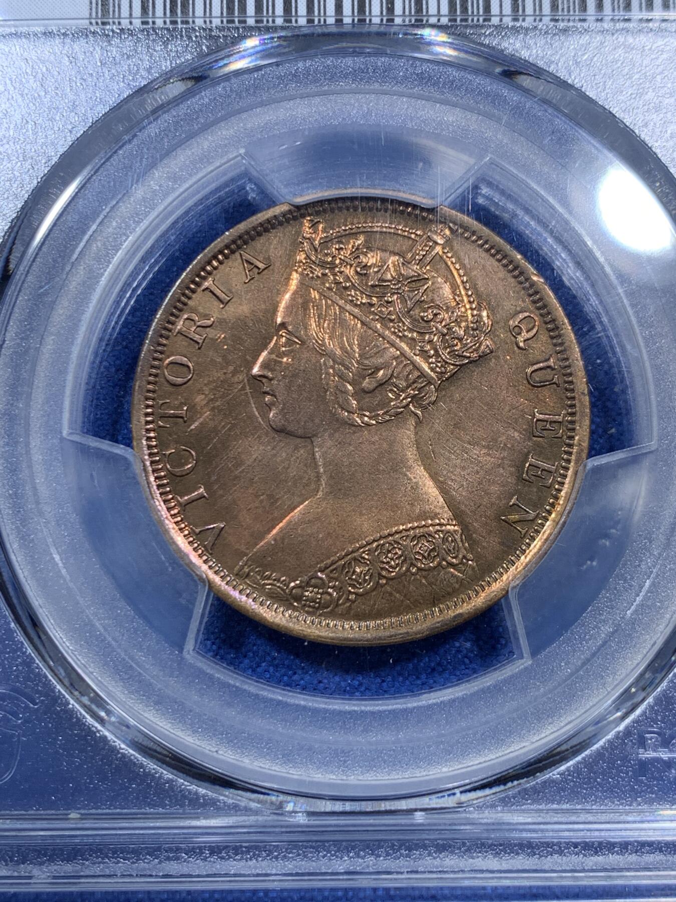 《竞宝斋》第307场   周日，周一,周二 3场连拍 （全场包邮） PCGS AUD 1901维多利亚香港一仙 细节比较好