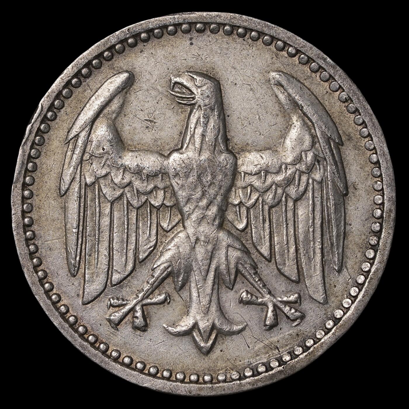 修遠堂世界钱币第三十九期 全场包邮 1924年德国3马克银币 J厂铭