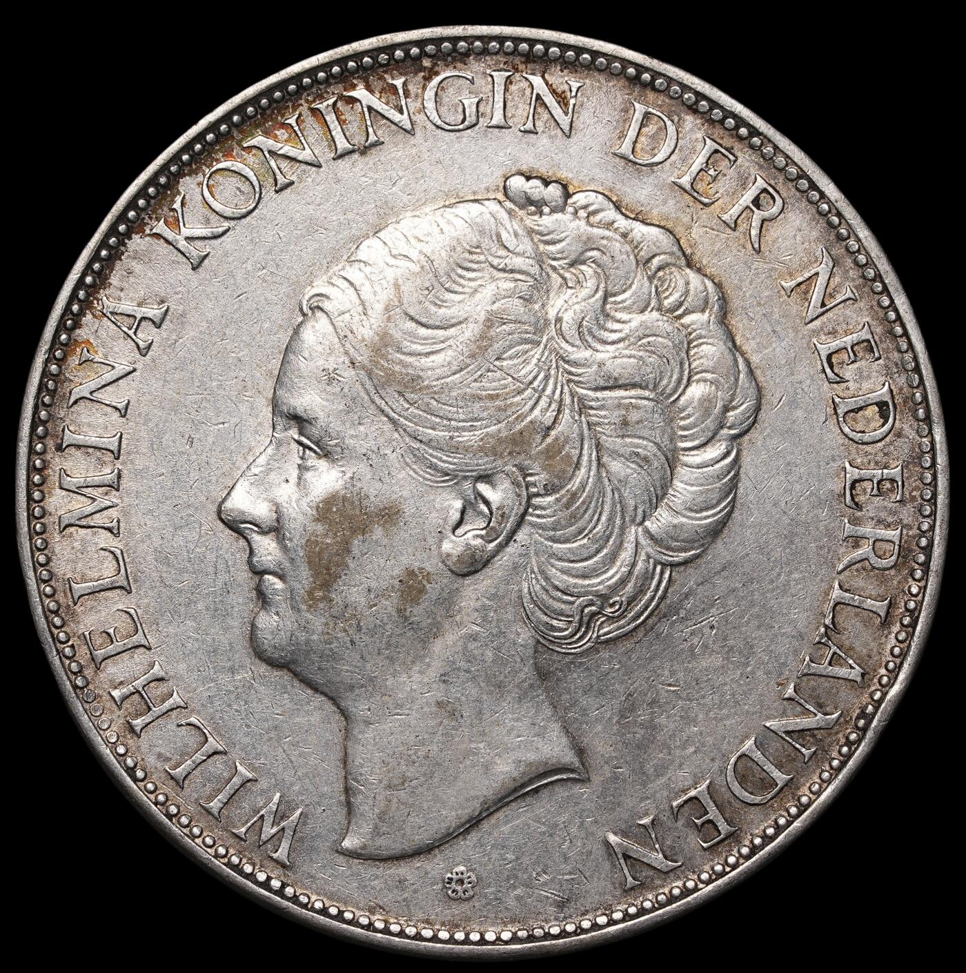 修遠堂世界钱币第三十九期 全场包邮 1937年荷兰2.5盾大银币 25g，含银72%