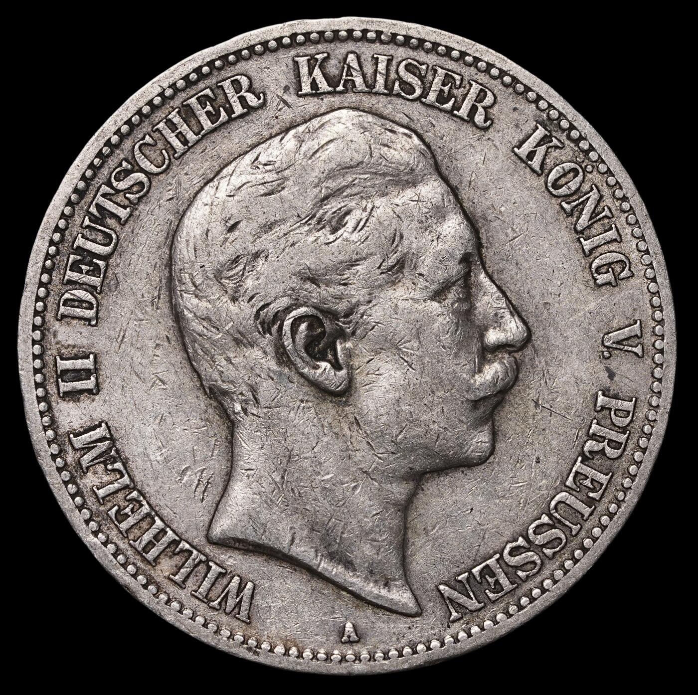 修遠堂世界钱币第三十九期 全场包邮 1901年普鲁士5马克大银币 较少见年份