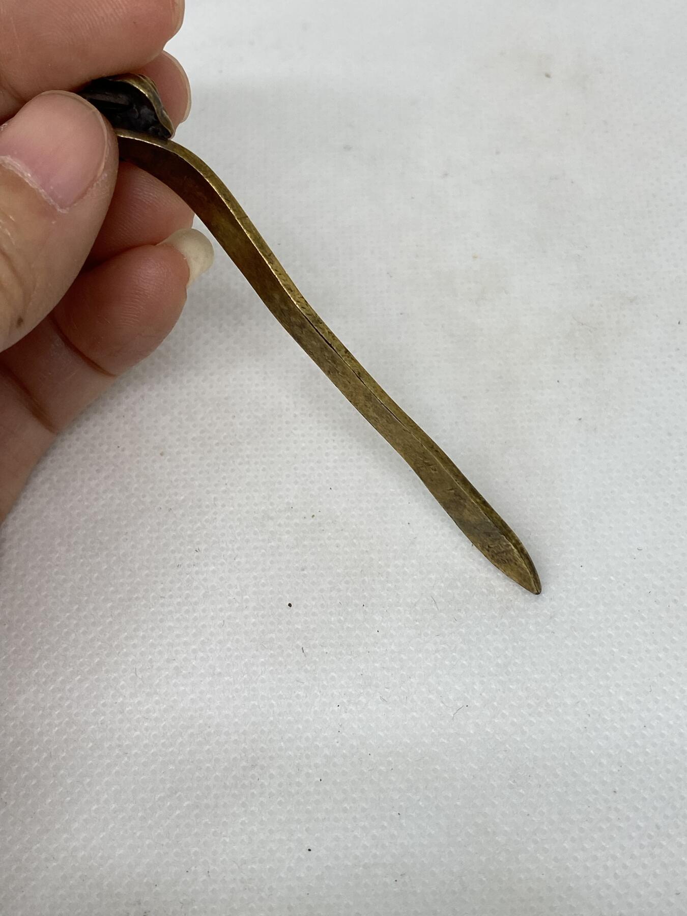 老银鎏金如意簪子，尺寸7.4厘米，品相如图，350包快递