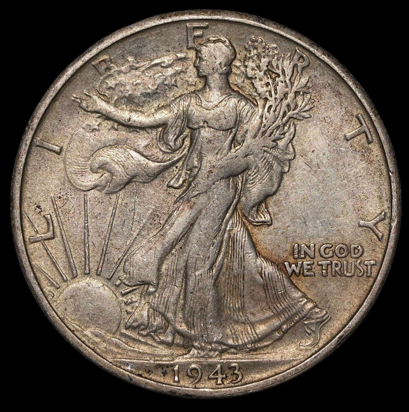 修遠堂世界钱币第三十九期 全场包邮 1943年美国行走的女神50美分银币