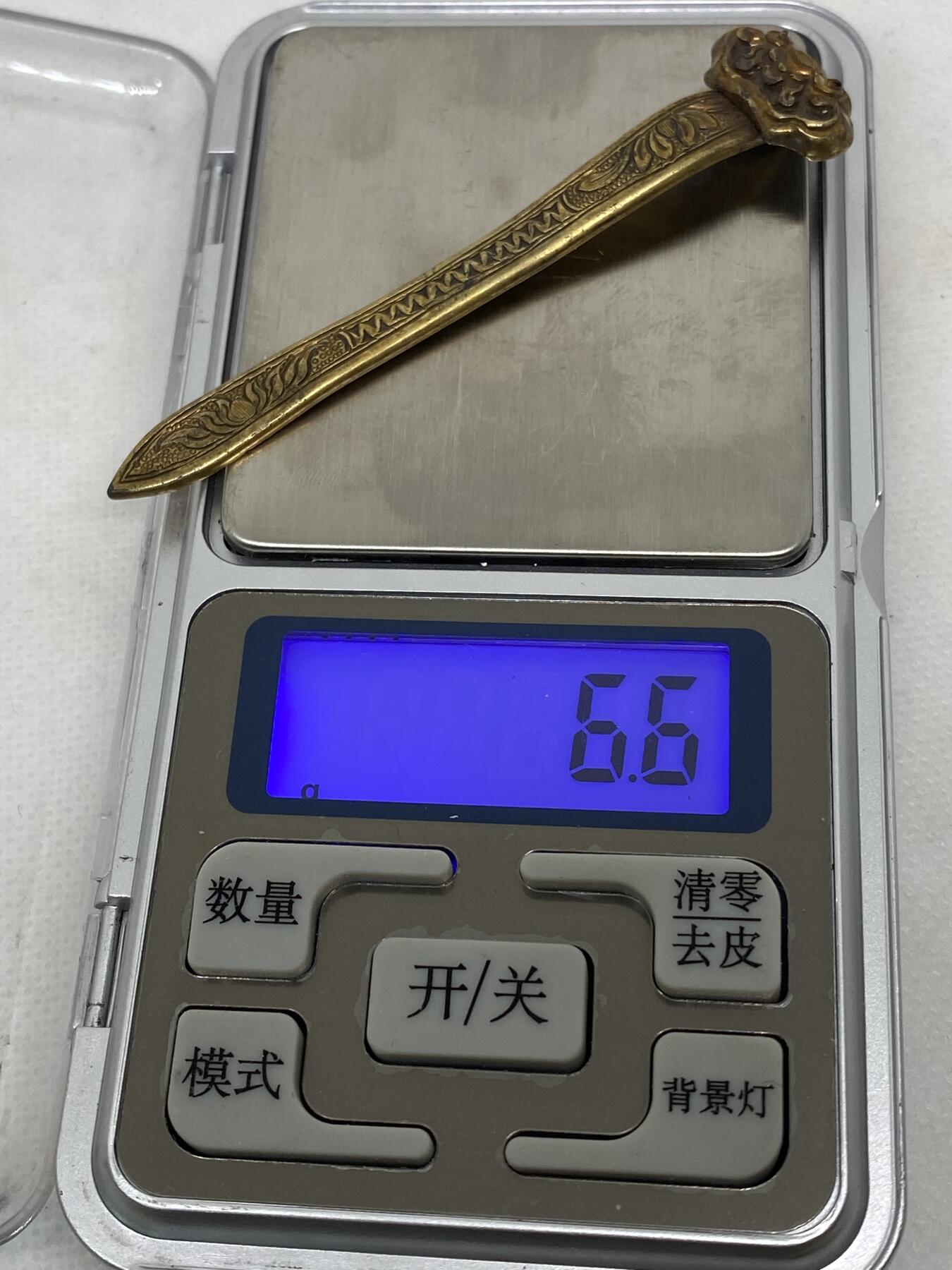 老银鎏金如意簪子，尺寸7.4厘米，品相如图，350包快递