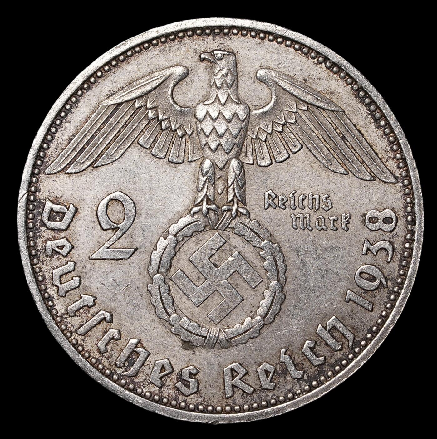 修遠堂世界钱币第三十九期 全场包邮 1938年德国2马克银币
