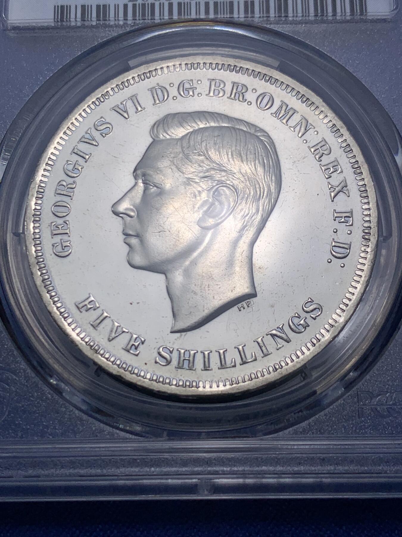 《竞宝斋》第307场   周日，周一,周二 3场连拍 （全场包邮） PCGS PL64 英国1951年乔治六世镍马剑克朗币 英系马剑玩家凑套必备品种